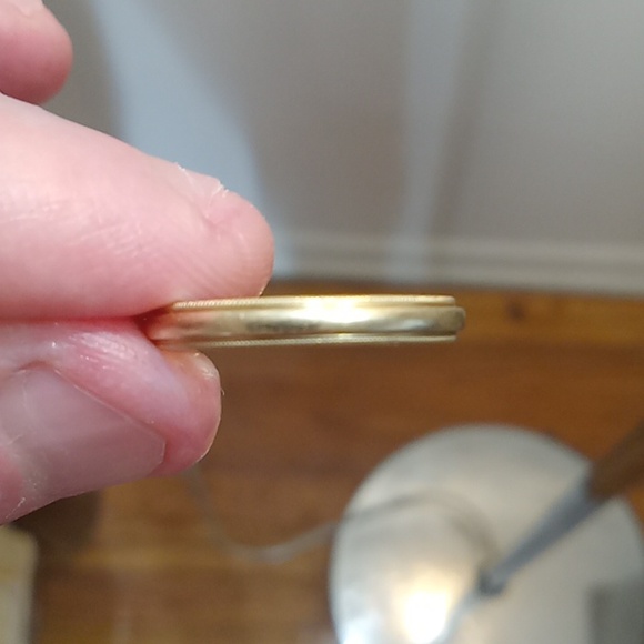 14k Yellow Gold Band Milgrain Edge Unisex Ring Size 8.5 2.95mm - Picture 1 of 4
